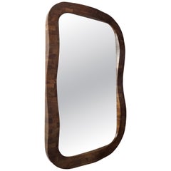 Wavelength Mirror Handcrafted in Solid Walnut