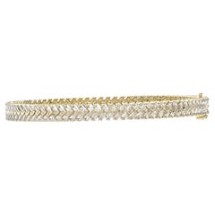 Waverly Bracciale Tennis Baguette a spina di pesce in oro giallo 14k 3,23 carati