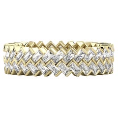 Waverly Herringbone Eternity Baguette 2ct Diamond Ring 14k Yellow Gold