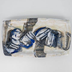 Wellenteller aus Keramik, signiert von Jeppe Hagedorn, Dänemark 1960er Jahre