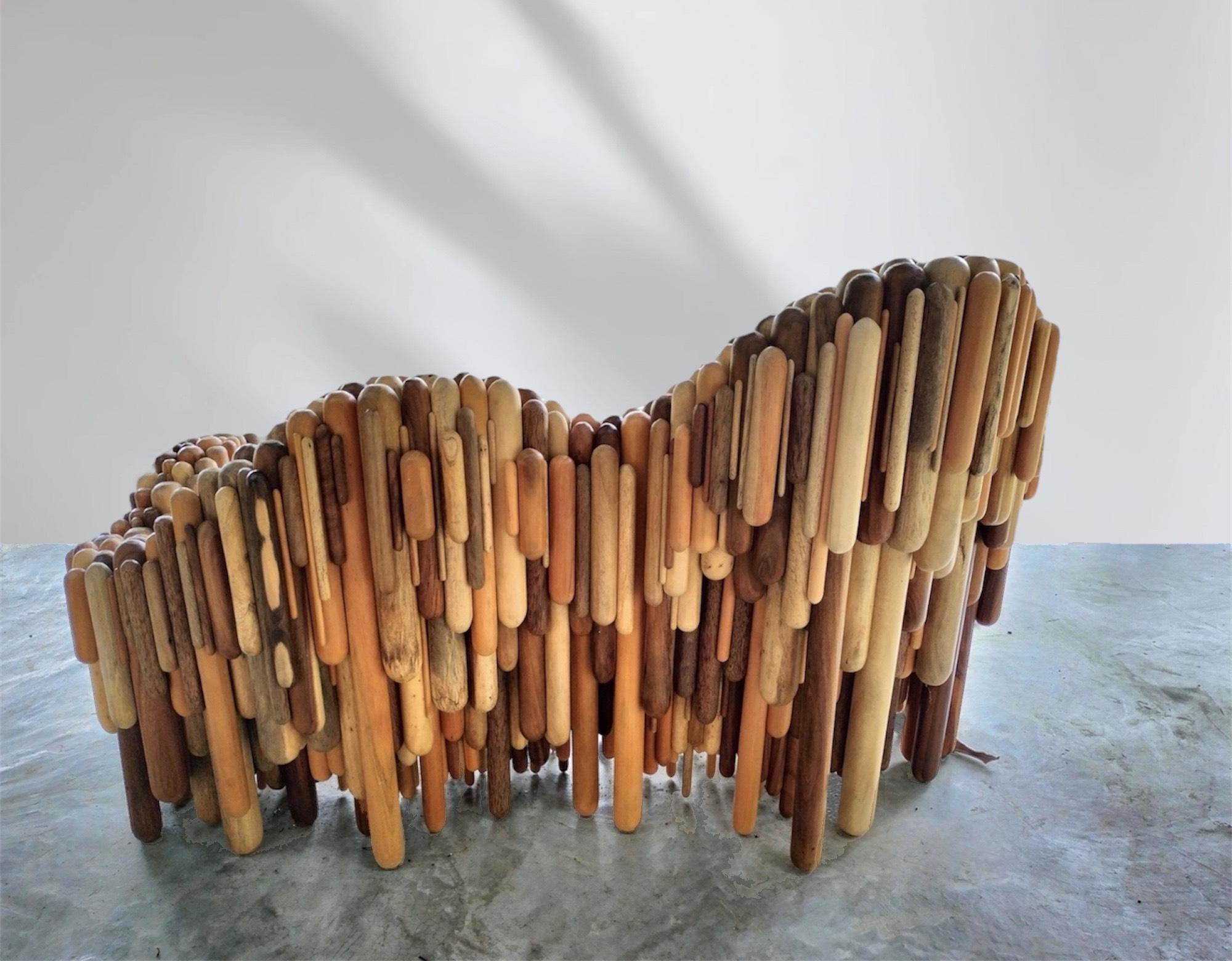 Rustic The Wave Couch. From the Waves Collection For Sale