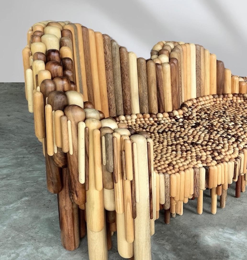 Hand-Carved The Wave Couch. From the Waves Collection For Sale