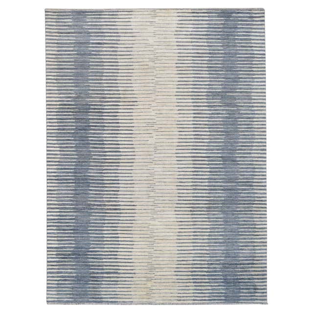 Soothing Wave Gradient Modern Deco Wool Rug 9'x12' For Sale at 1stDibs