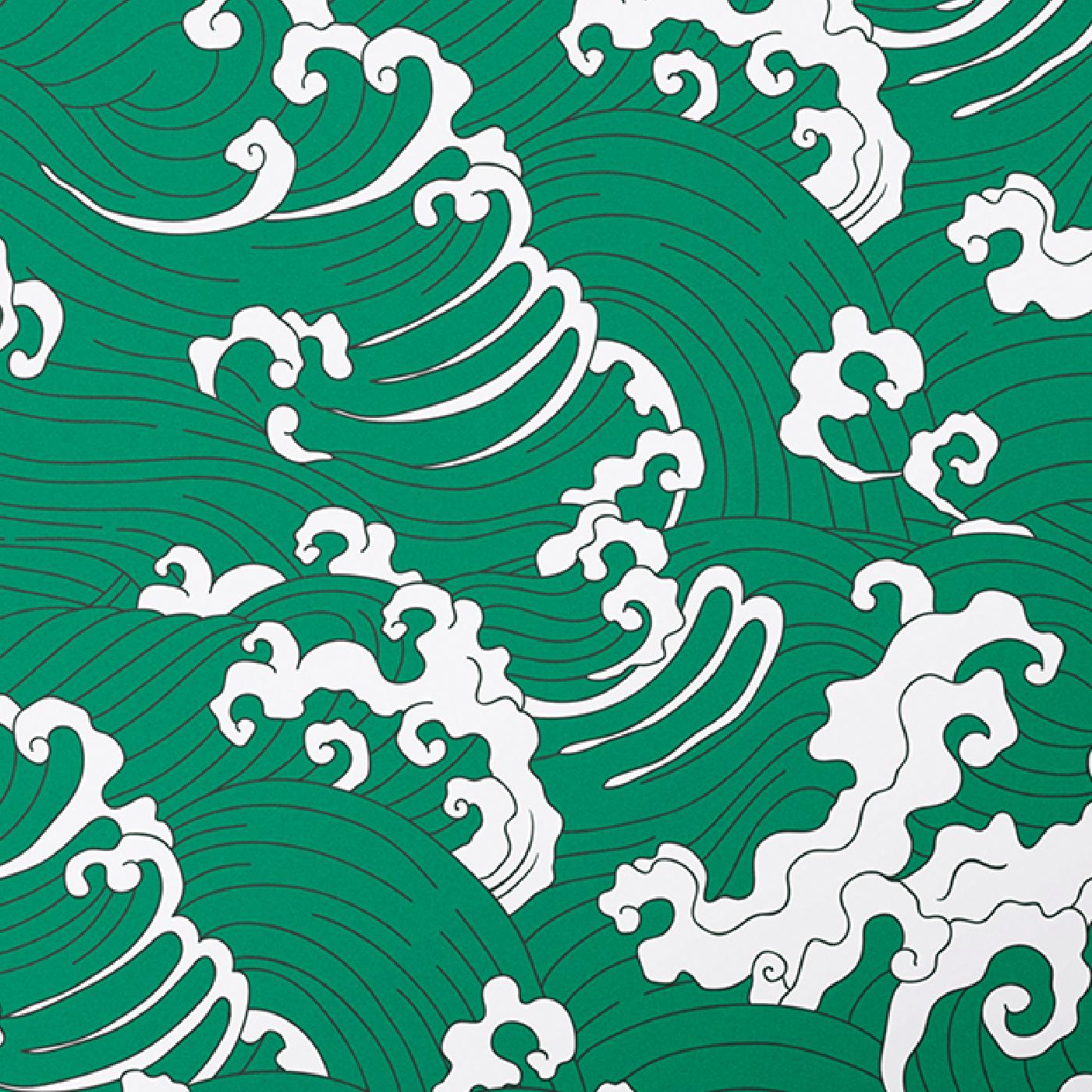 Modern Waves Green Panel