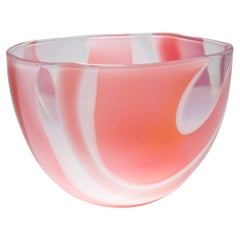 Waves in Pink, a unique handblown glass bowl by Neil Wilkin