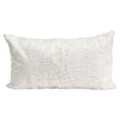 Waves White Xiangao Lamb Fur Pillow Cushion by Muchi Decor