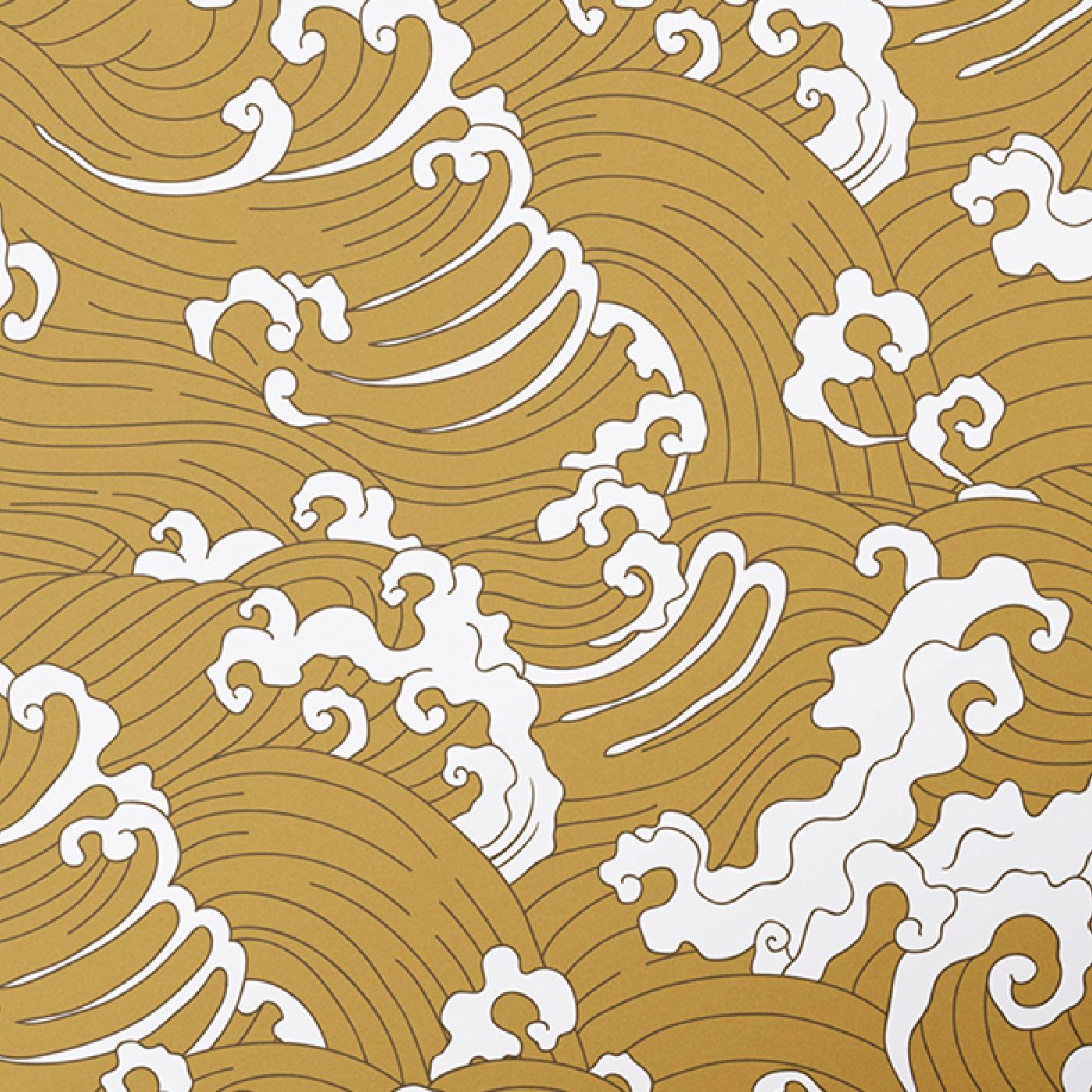 Waves Gelbes Paneel (Moderne)