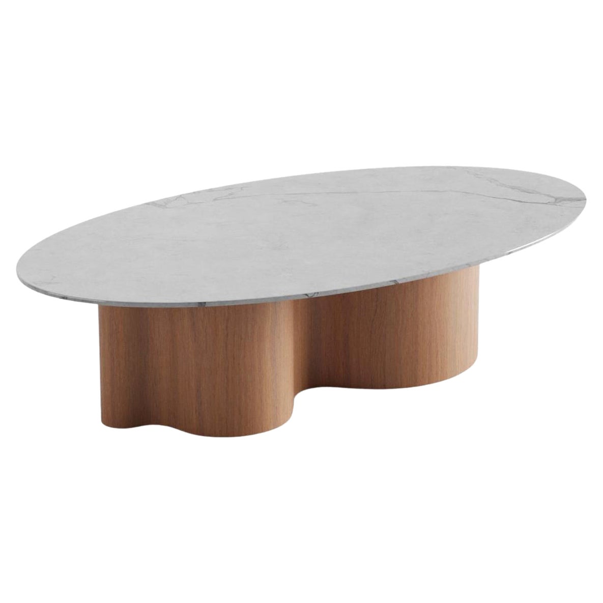 WaveWoo Coffee Table with Stone Top For Sale