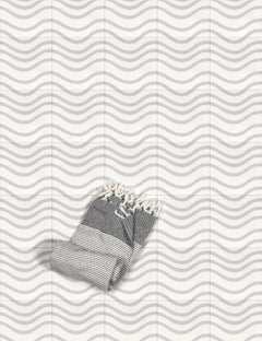 Wavey Cloud Swan Encaustic Cement Tile by Aimee Wilder, Modern Design