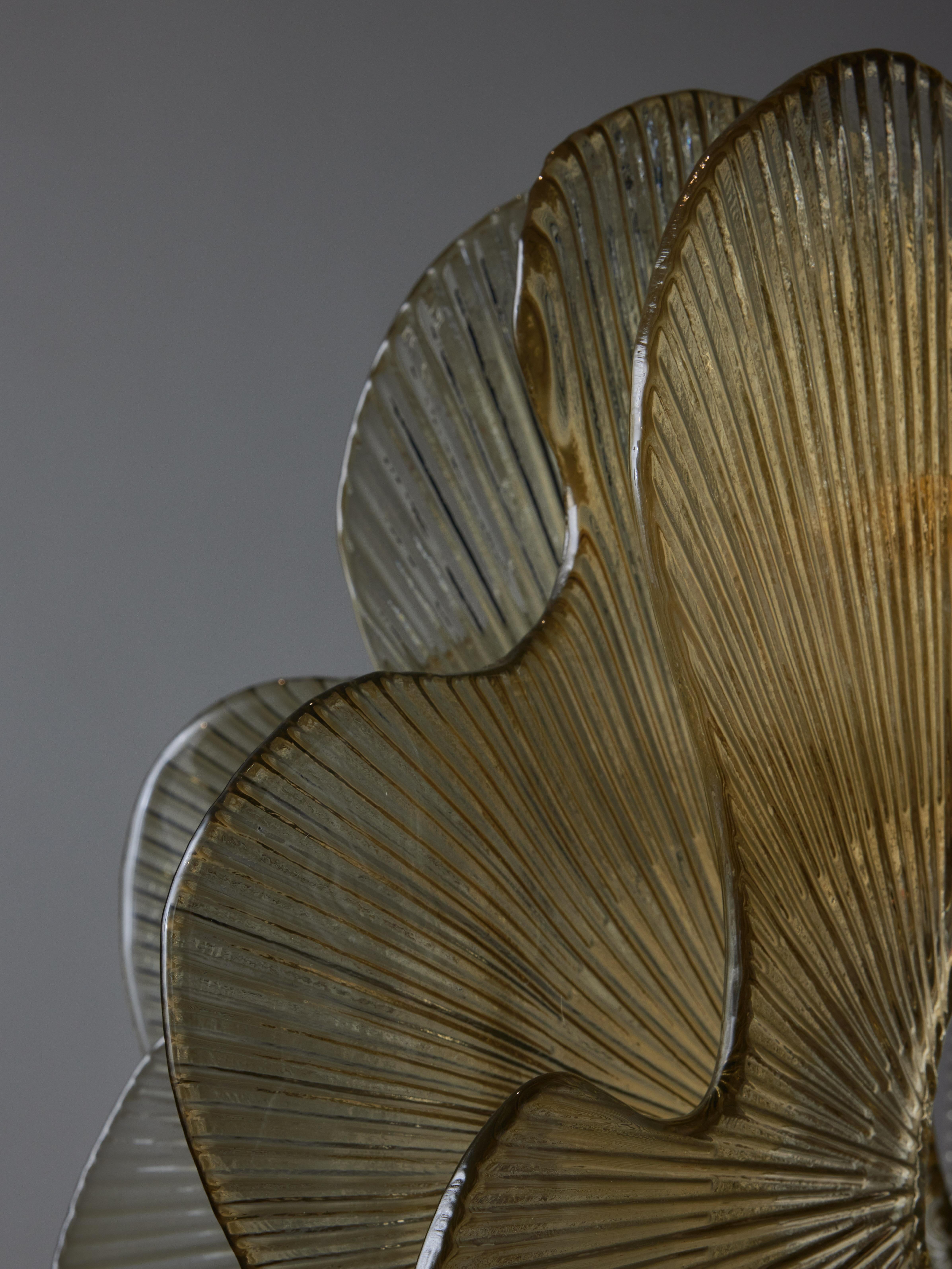 Suspensión de cristal de Murano ondulado y estriado Siglo XXI y contemporáneo en venta