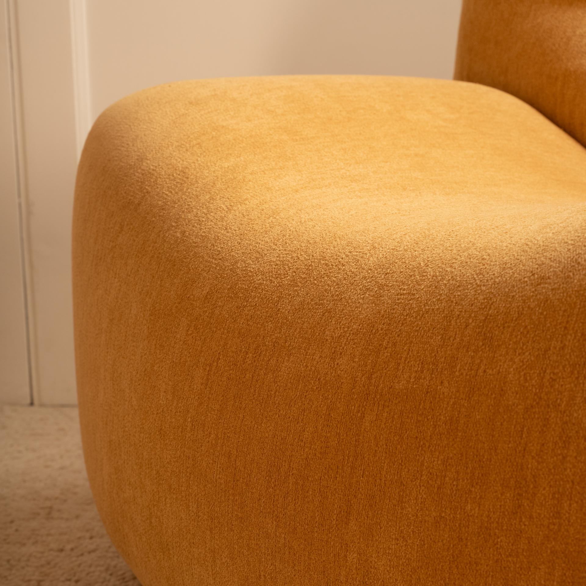 Fabric Wavy armchairs - Italian 1970s For Sale