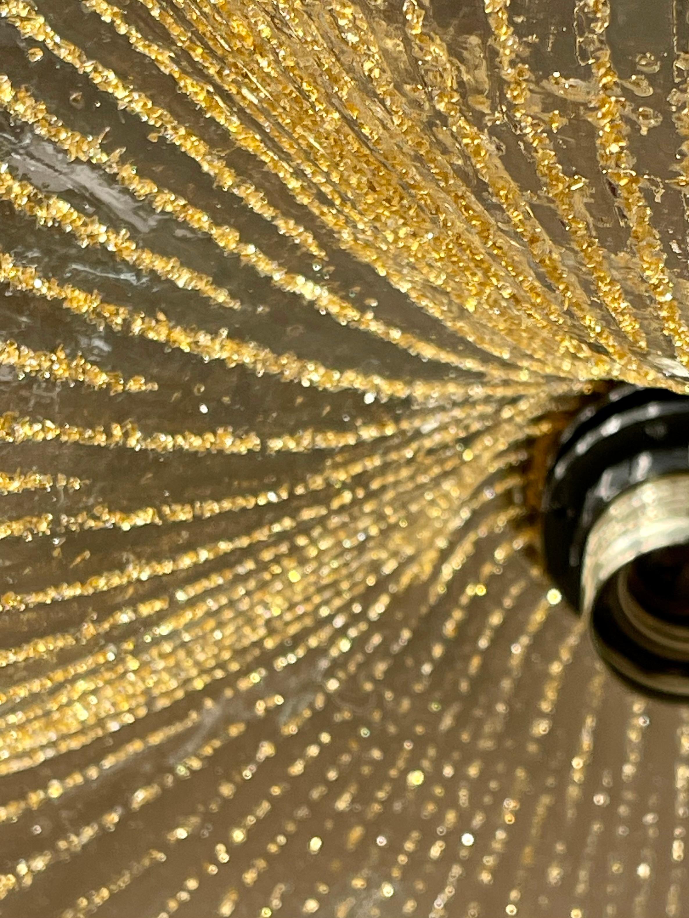 La Murrina Murano Wavy Art Glass Golden Lines Pendant, 1960s 9