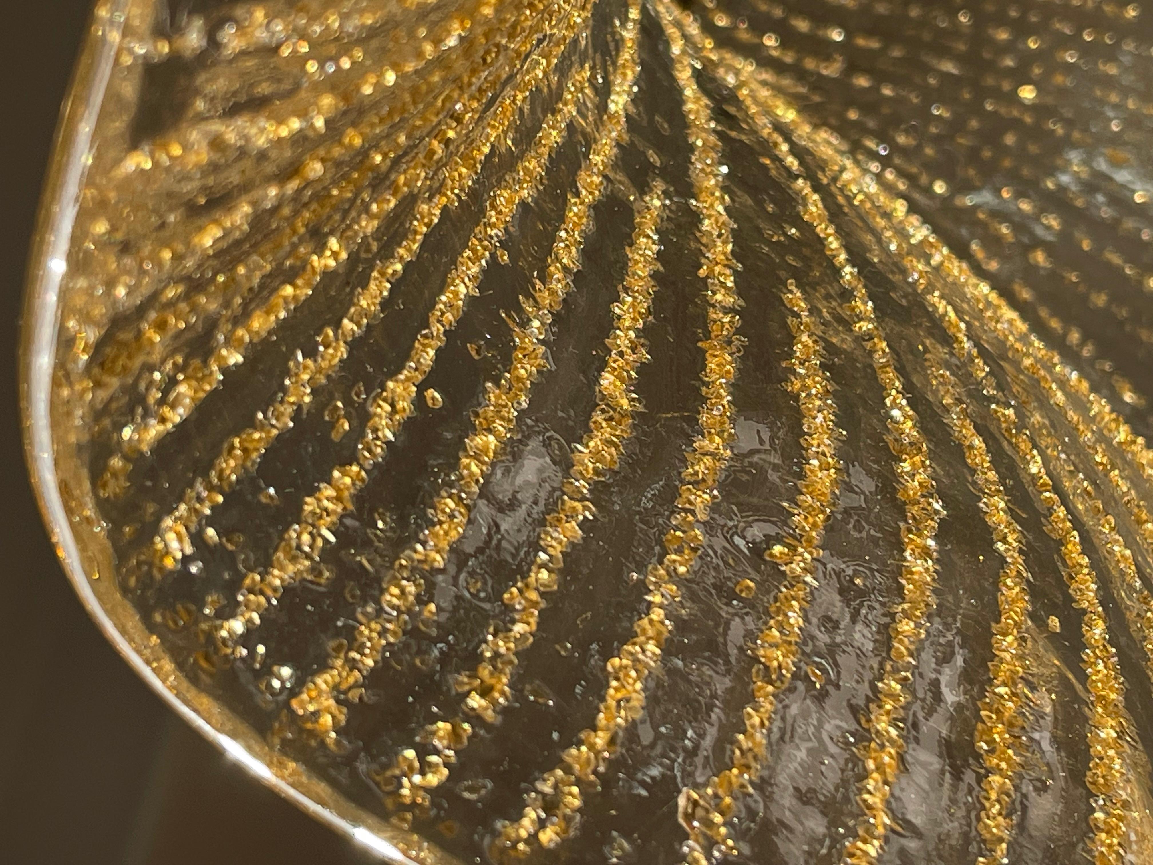 La Murrina Murano Wavy Art Glass Golden Lines Pendant, 1960s 10