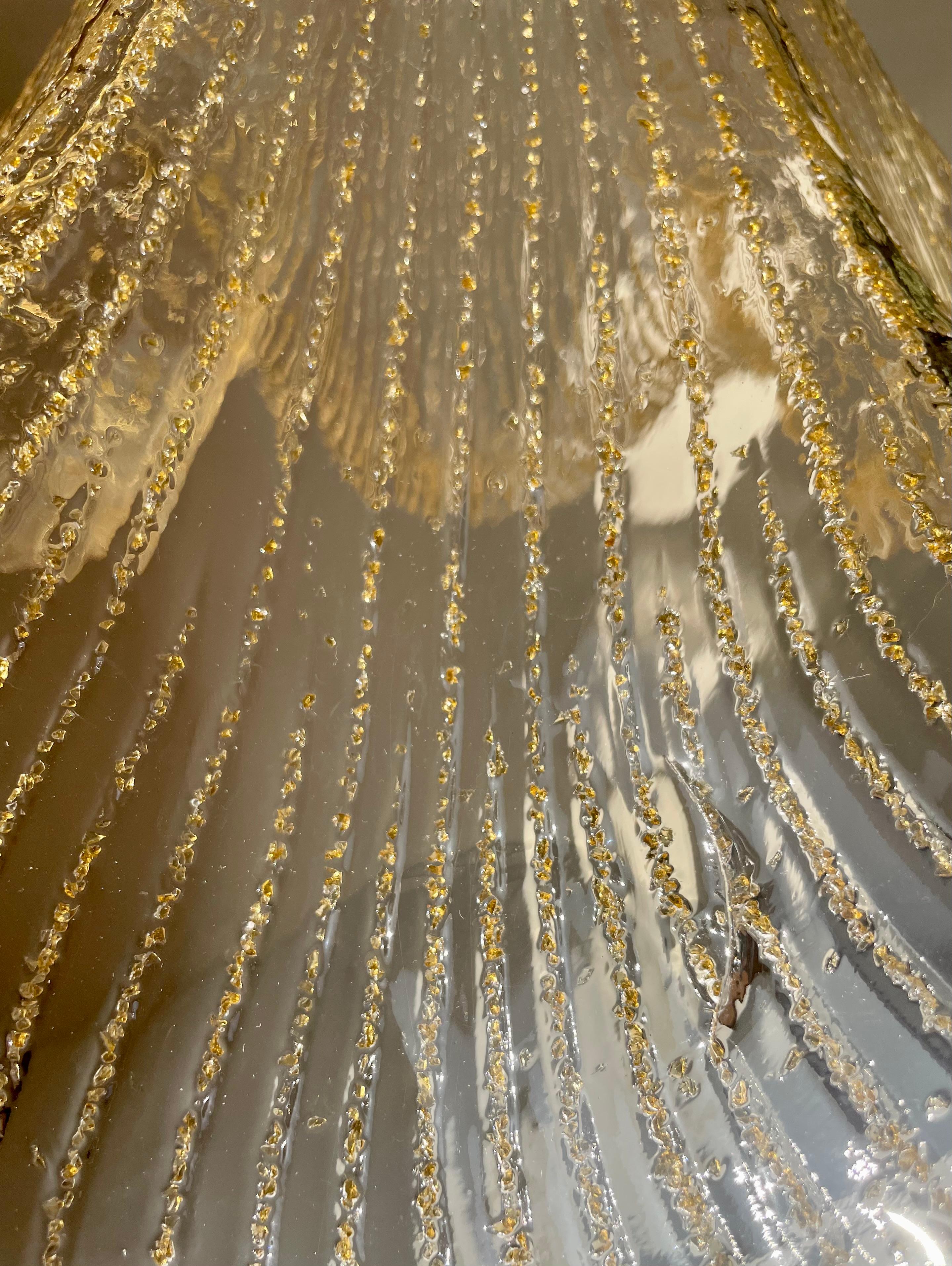 La Murrina Murano Wavy Art Glass Golden Lines Pendant, 1960s 12