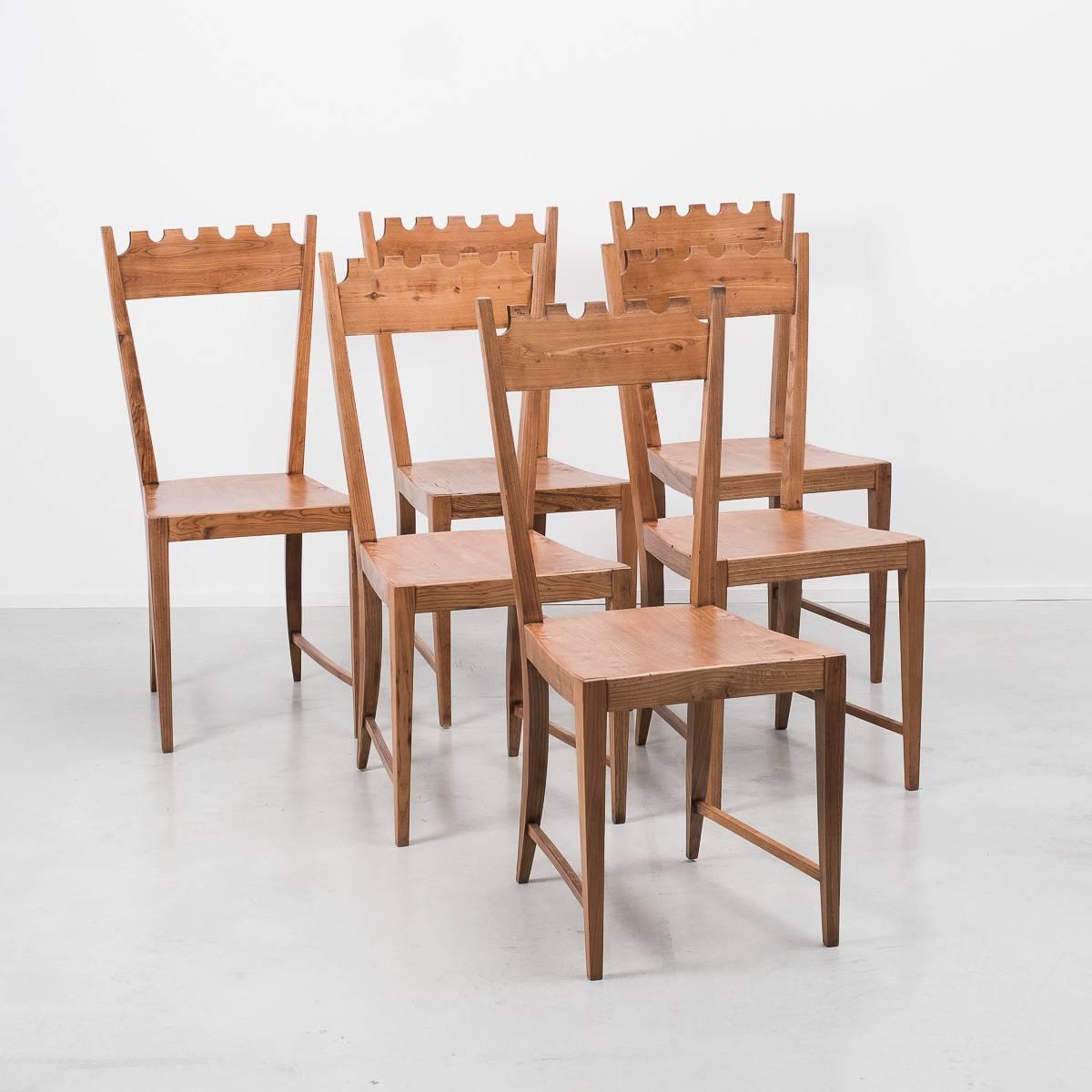 Mid-Century Modern Wavy Back Chairs Attributed to Paolo Buffa