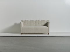 Wavy Back Sofa Upholstered in Lelievre Wool Boucle