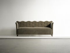 Wavy Back Sofa Upholstered in Pure Mohair