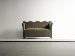 Wavy Back Sofa Upholstered in Pure Mohair