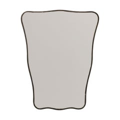 Miroir ondulé en laiton, Italie, années 1960