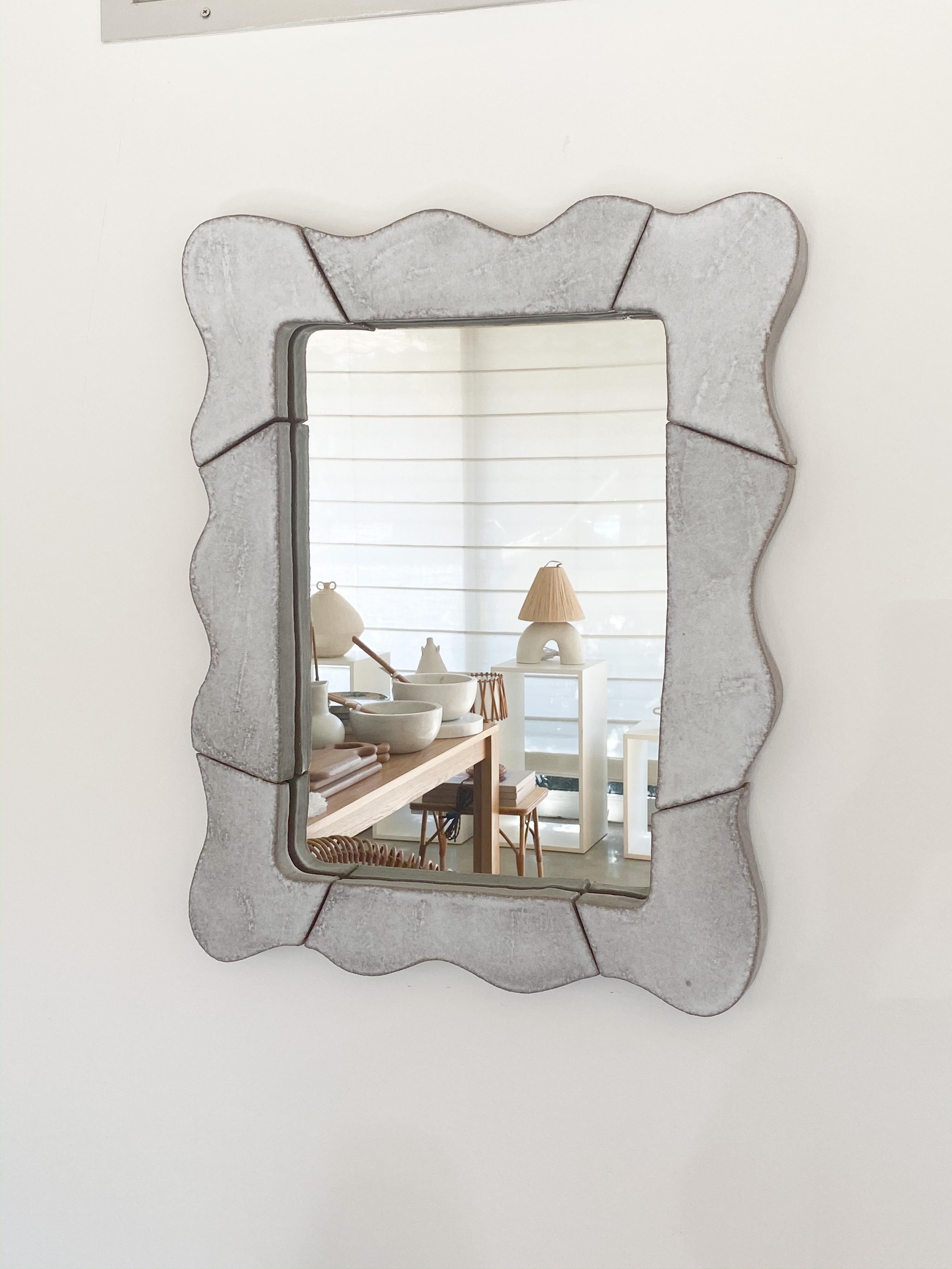 white wavy mirror