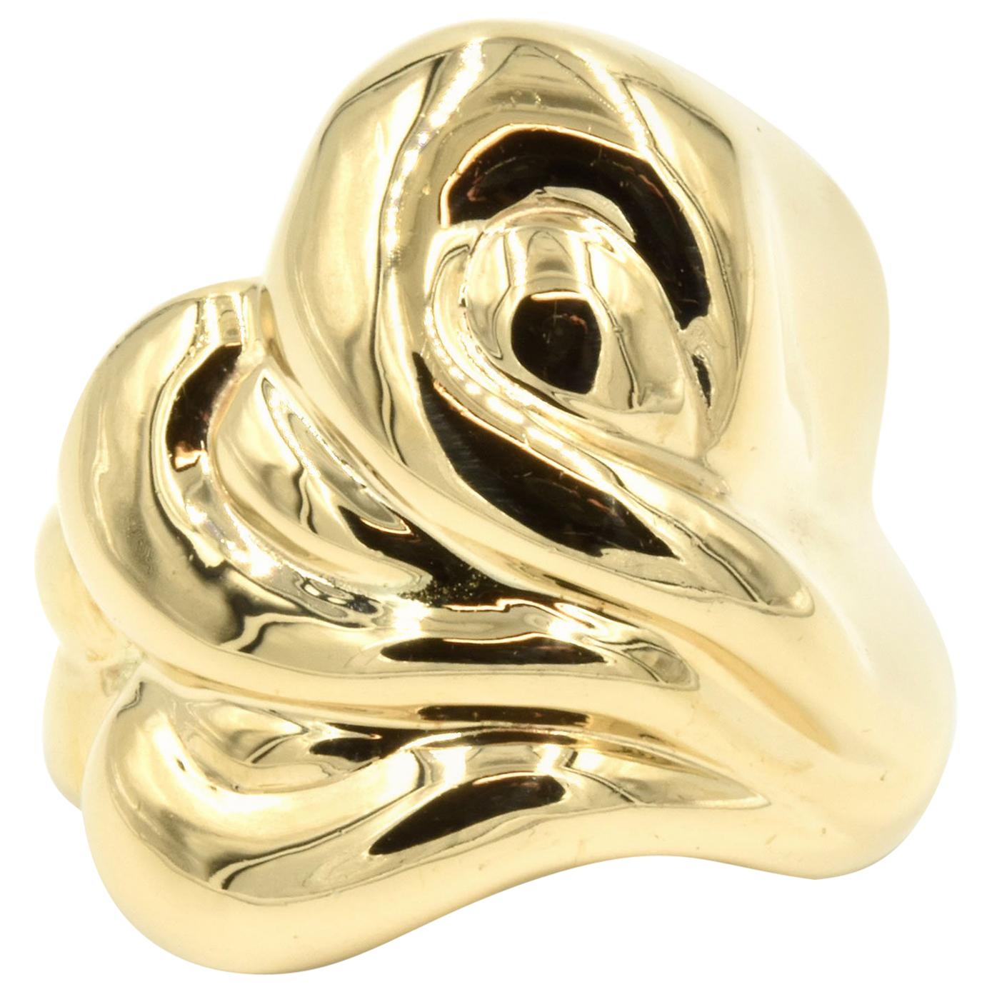 Wavy Fashion Ring 18 Karat Rose Gold, 38.2 Grams