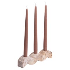 Wavy gemstone candelabra – Creamy Soapstone