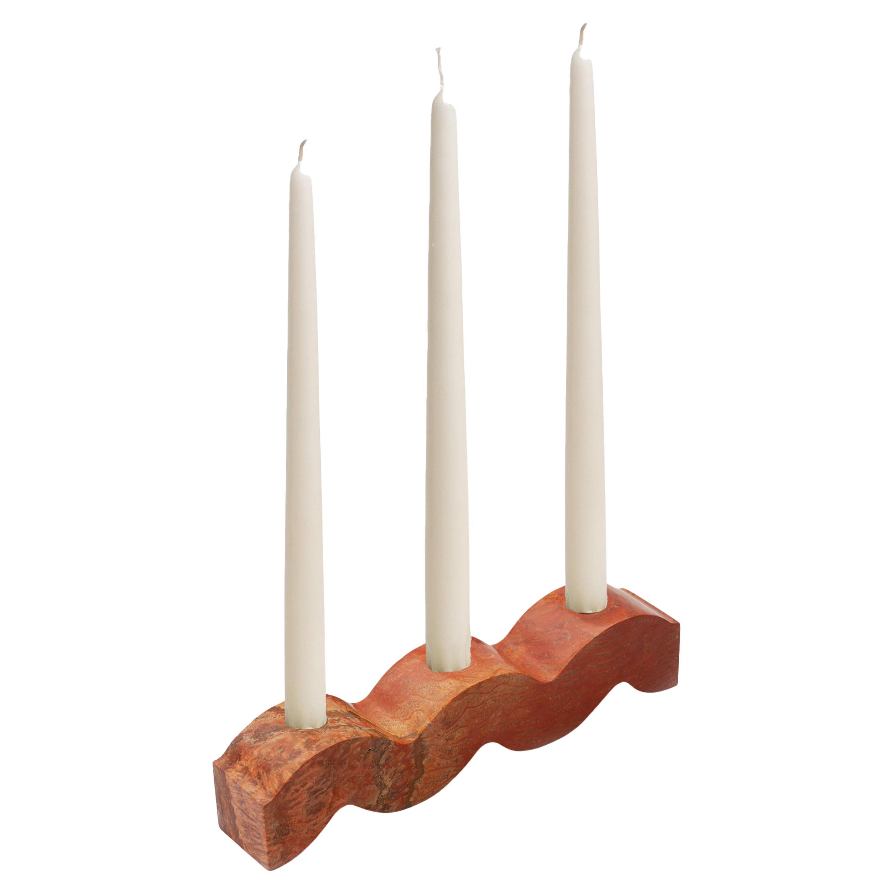 Candelabro de piedras preciosas onduladas - Jaspe