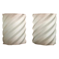 Wavy Glass Wall Sconces by Ron Rezek a Pair