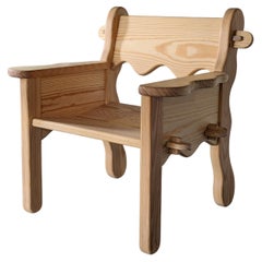 Wavy Lounge Chair in Pine - by James Torble, Loose Fit Furniture UK