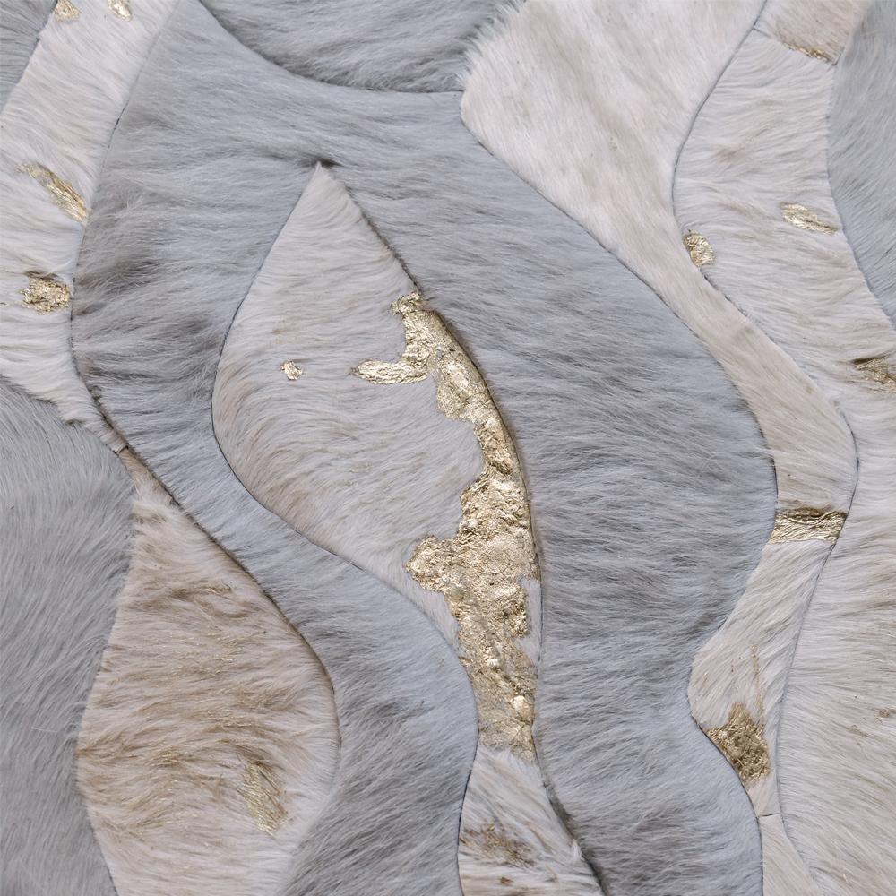 Alfombra de susurro gris con diseño ondulado Crema personalizable XLarge Pakistaní en venta
