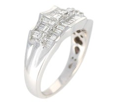 Wavy Row Platinum 1 Carat Baguette Diamond Bridal Ring
