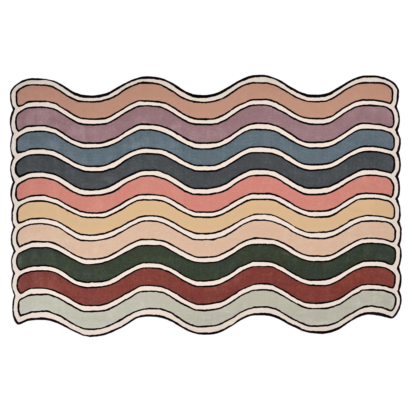 Wavy Rug Jewel Hand Tufted Carpet For Sale at 1stDibs | animated rug ...