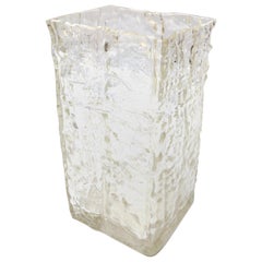 Wavy Textured Clear Glass Vase by Girandi, 1960s