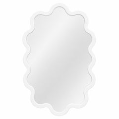 Wavy White Oval Wall Mirror for Modern Bathroom – Hvyli Oval 60