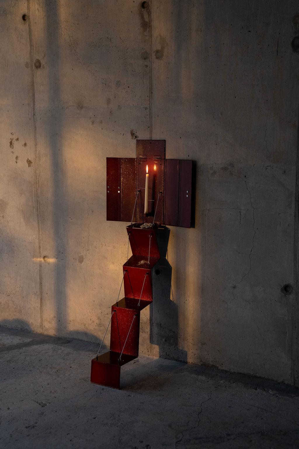 Wax Clock Altar Sculptural Wall Candle Holder For Sale 1