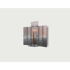 Wax Clock in Stainless Steel, Nickel Plated Steel & Wax Candle by Panorammma