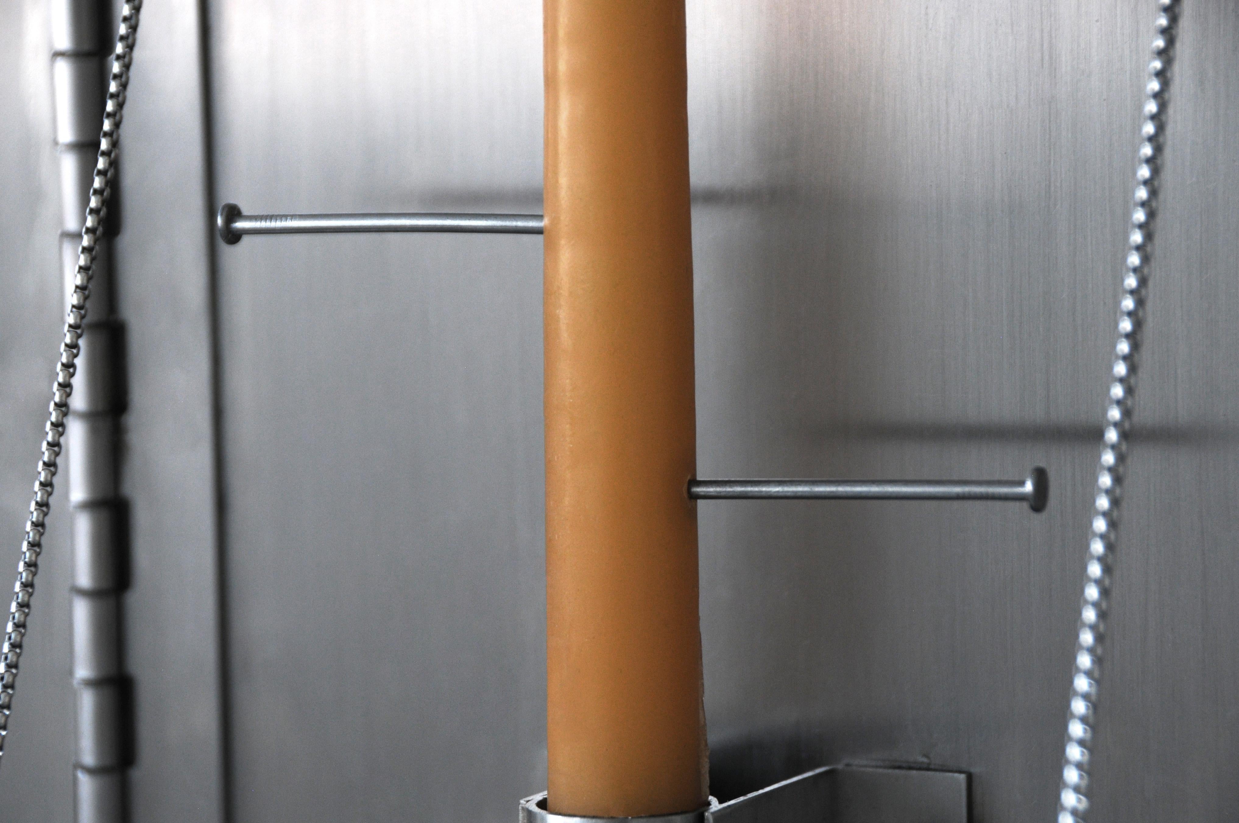 Post-Modern Wax Clock Sculptural Wall Candle Holder For Sale