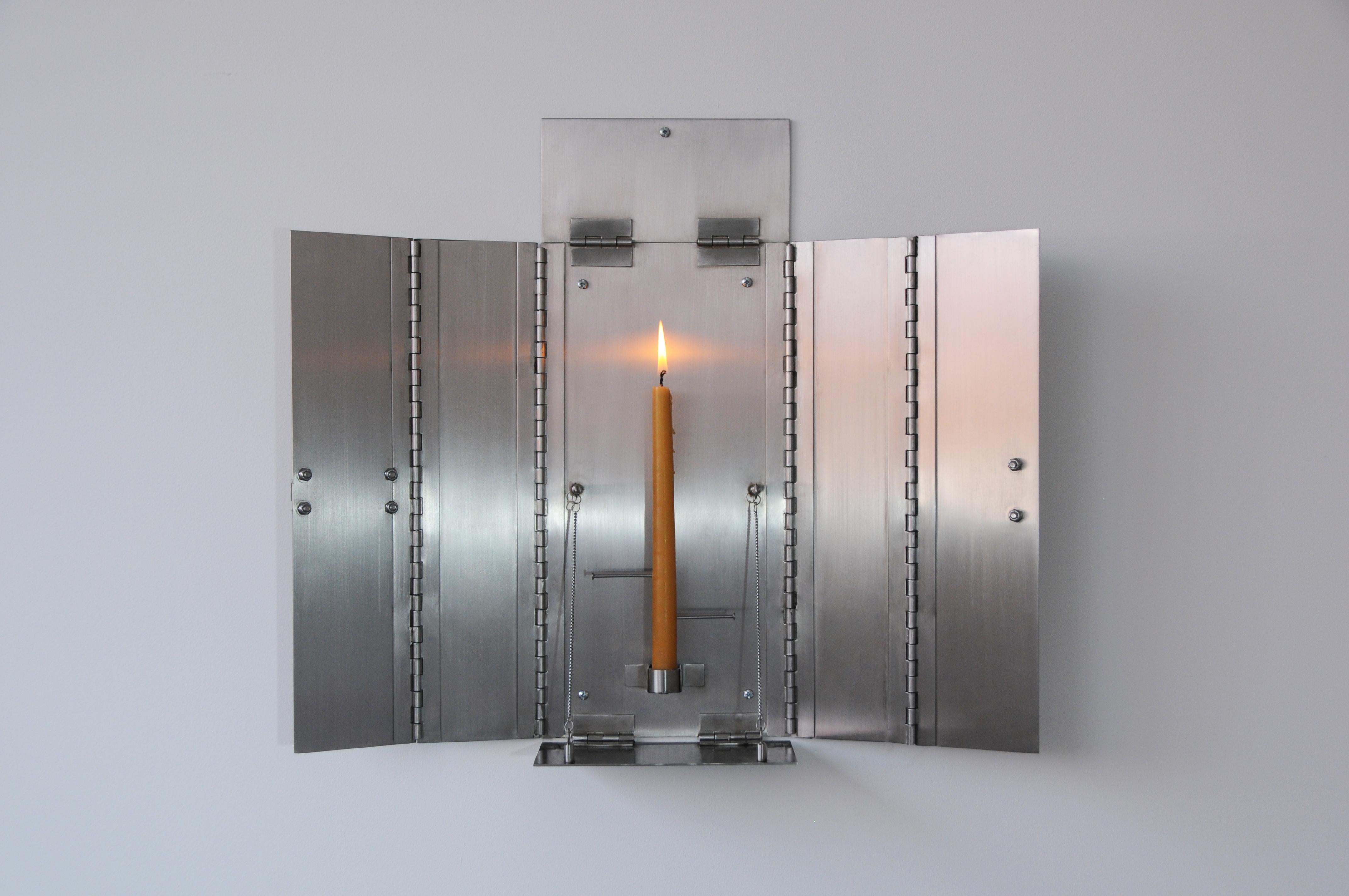 Mexican Wax Clock Sculptural Wall Candle Holder For Sale