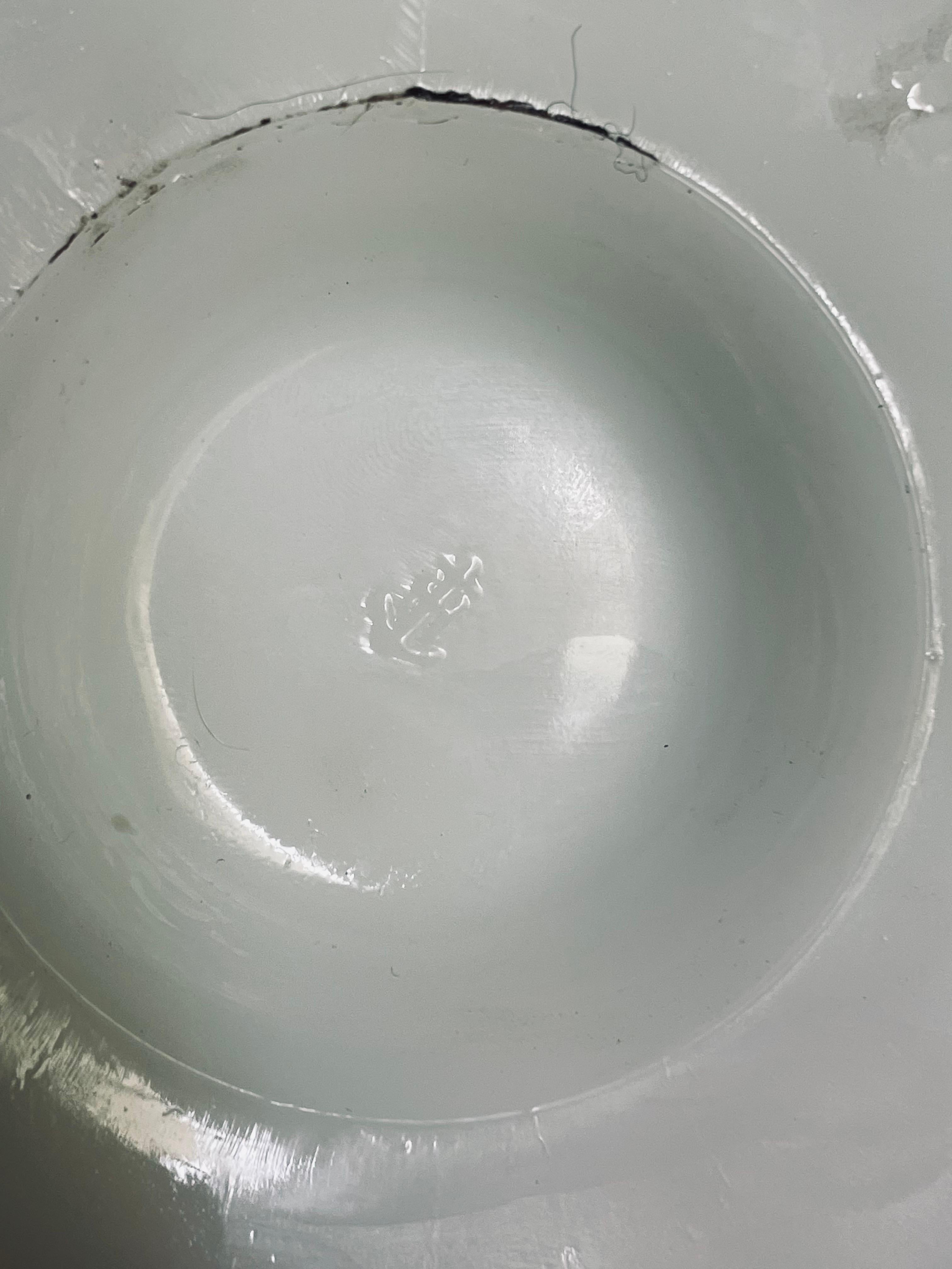 Wax Fruit Grouping in an Anchor Hocking Panel Grape Milk Glass Bowl For Sale 11