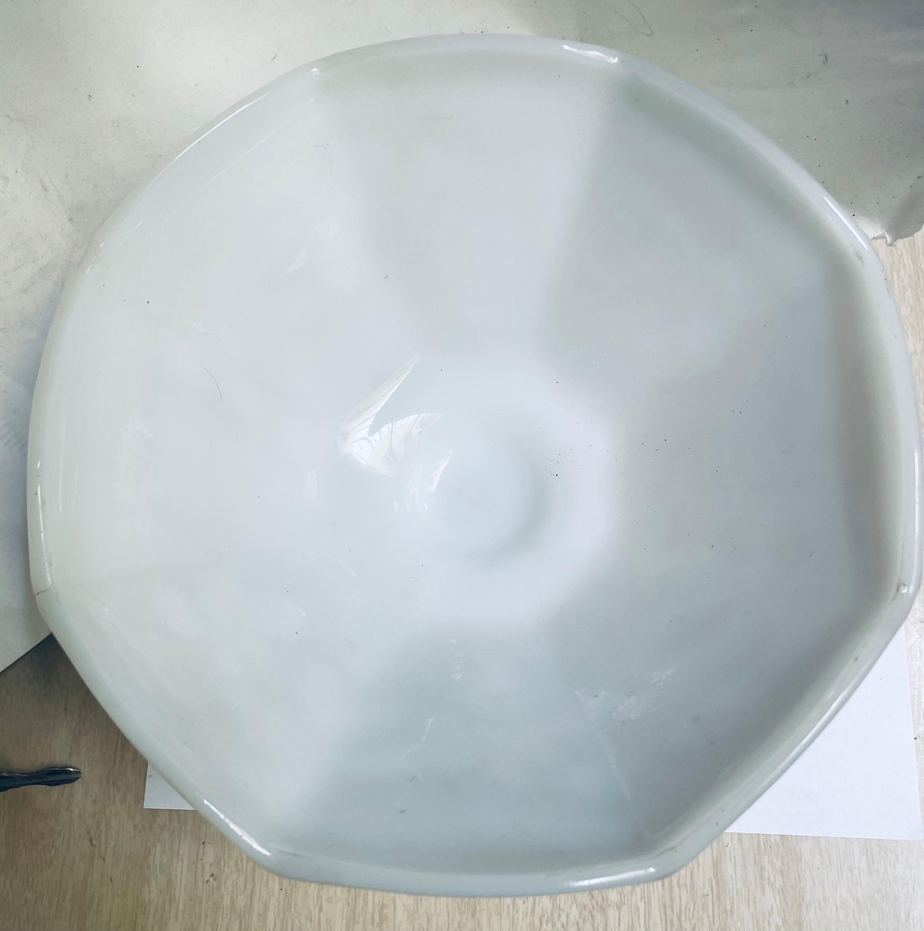 Wax Fruit Grouping in an Anchor Hocking Panel Grape Milk Glass Bowl For Sale 13