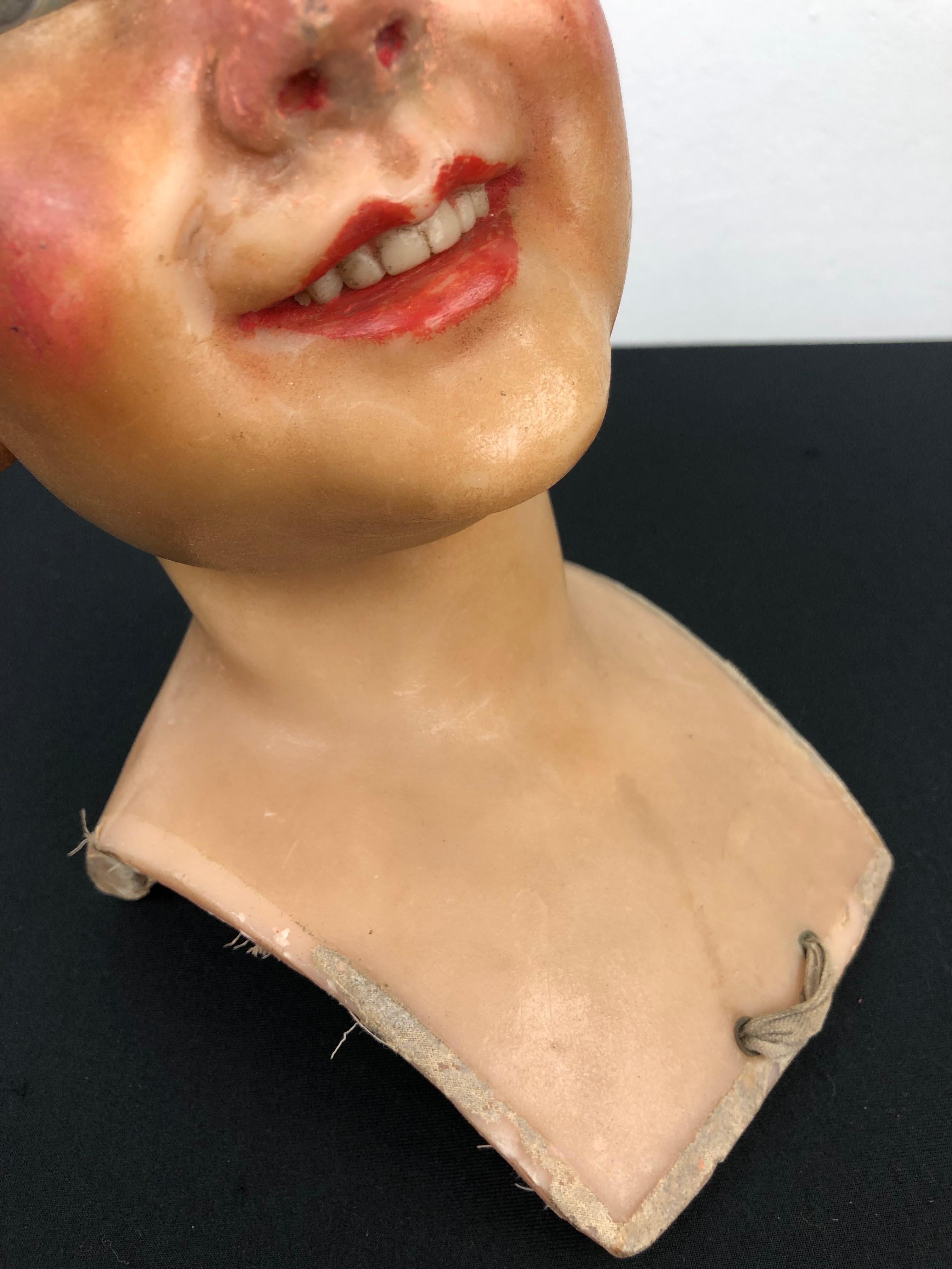 Art Deco Wax Mannequin Head Child Early 20th Century  For Sale