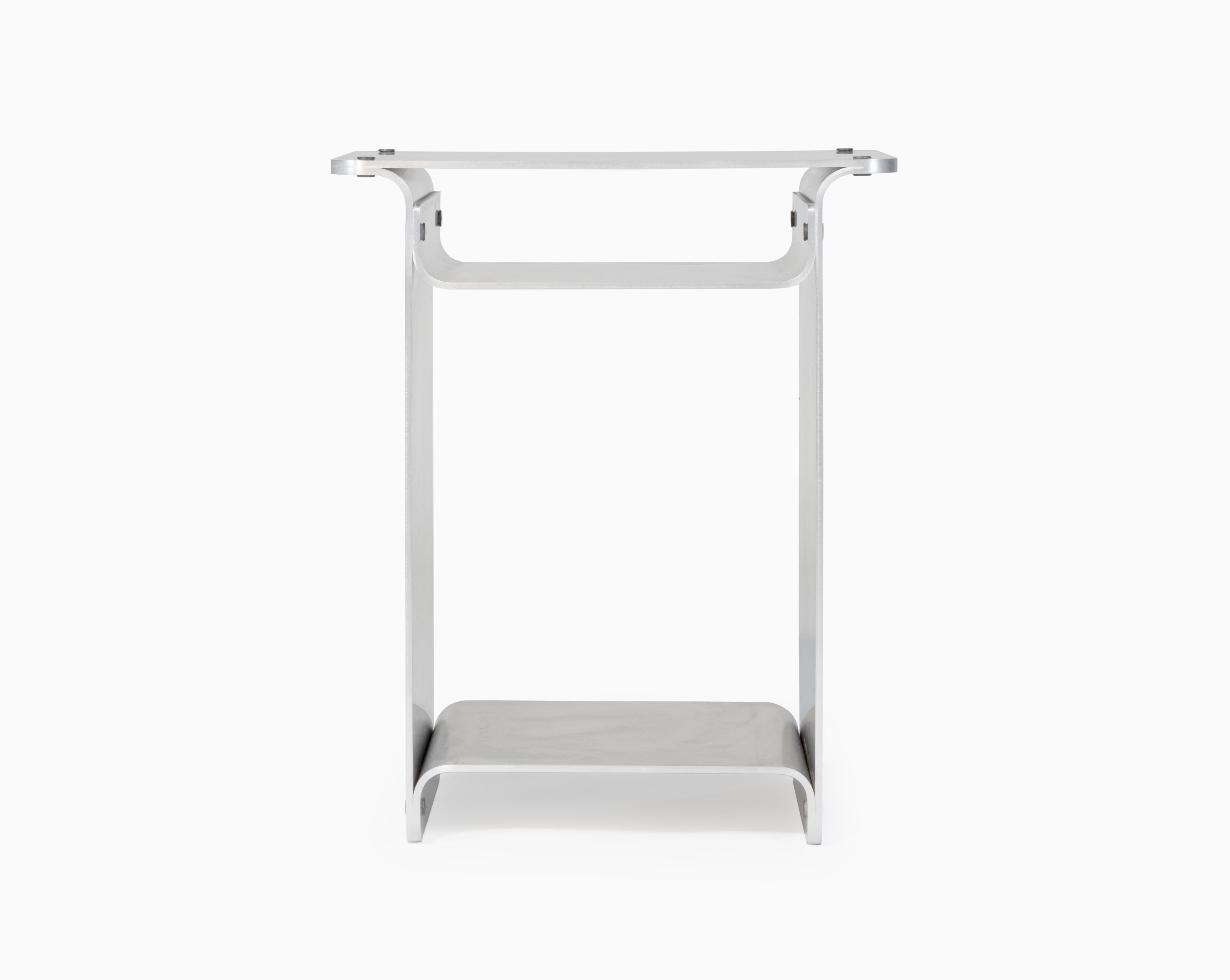 Modern Waxed Aluminum Side Table For Sale