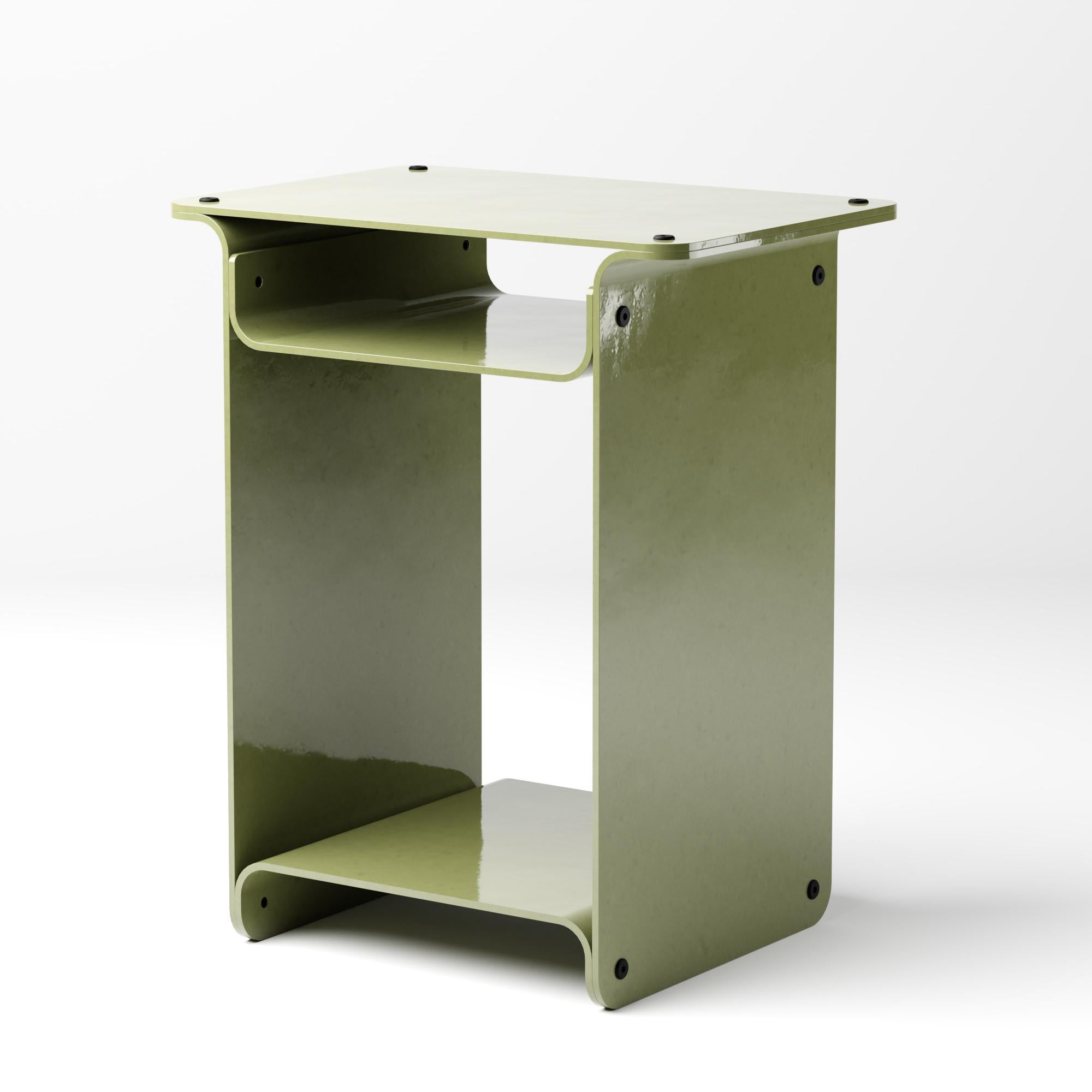 American Waxed Aluminum Side Table For Sale