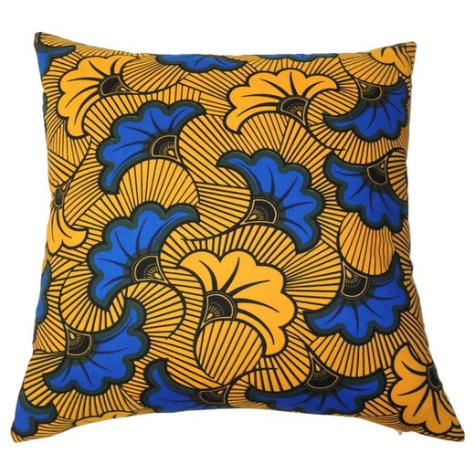 African Waxed Cotton Orange And Royal Blue Girandole Decorative