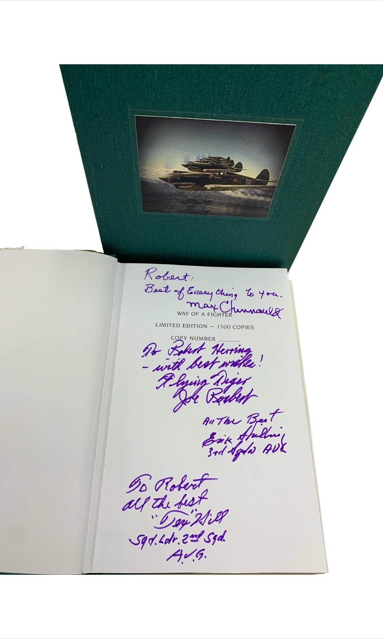 American Way of a Fighter by Claire Lee Chennault Ltd Edition Signed by Flying Tigers