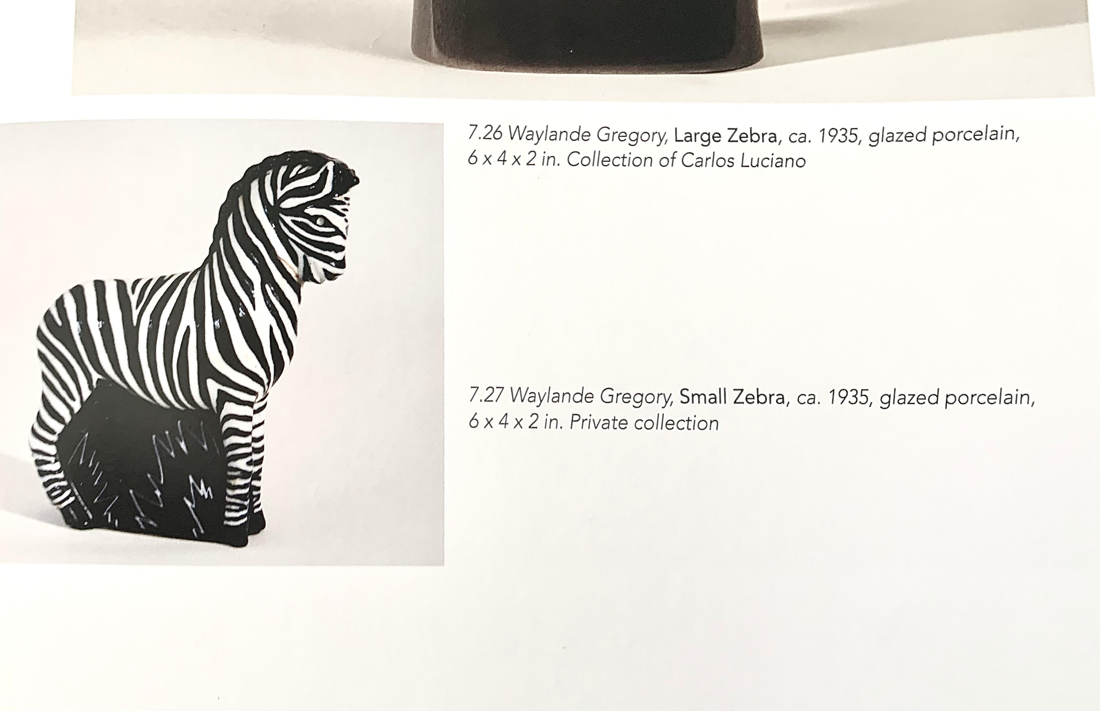 Wayland Gregory, Art-déco-Zebra-Skulptur aus Porzellan, glasiert, signiert, 1940er Jahre, USA im Angebot 6