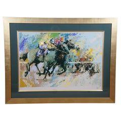 Wayland Moore "Horse Race" Printers Proof Equestrian Serigraph Signed Expression