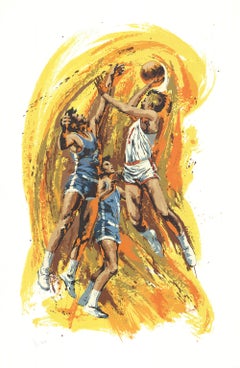 1978 Wayland Moore 'Jump Shot' Serigrafía Contemporánea Multicolor USa
