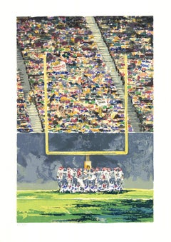 Vintage Wayland Moore-Field Goal-35.5" x 25"-Serigraph-1985-Multicolor-football, team