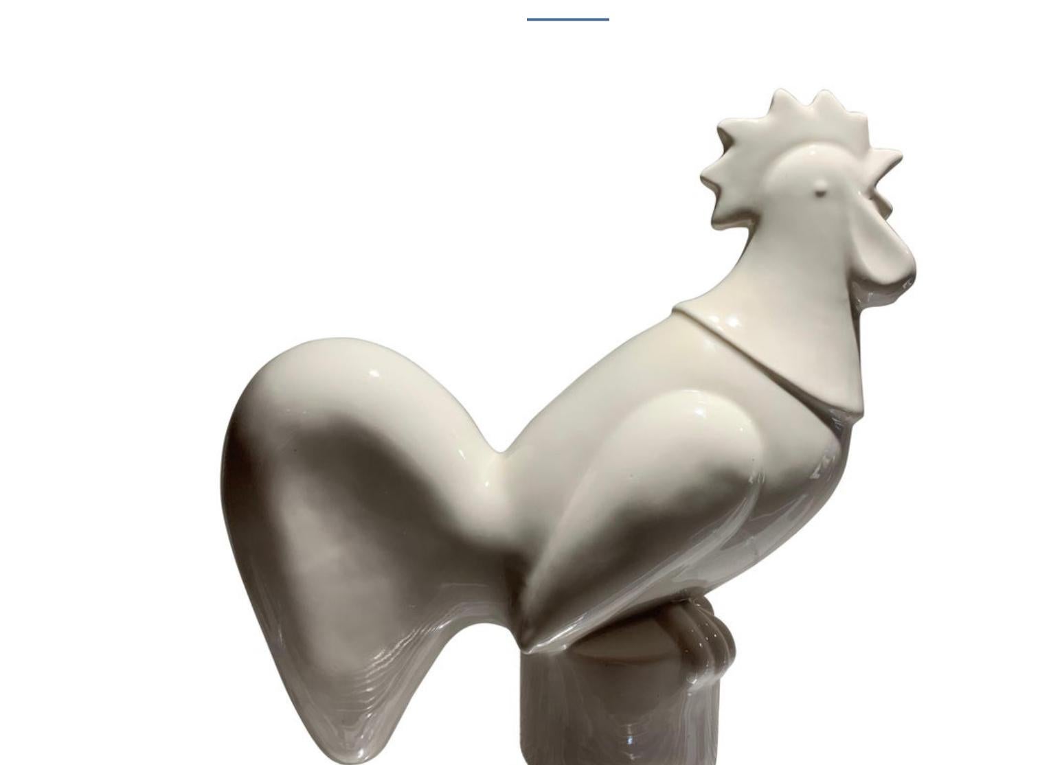 Waylande Gregory Escultura de gallo de cerámica Art Decó, esmaltada, década de 1940, EE.UU. Cerámico en venta